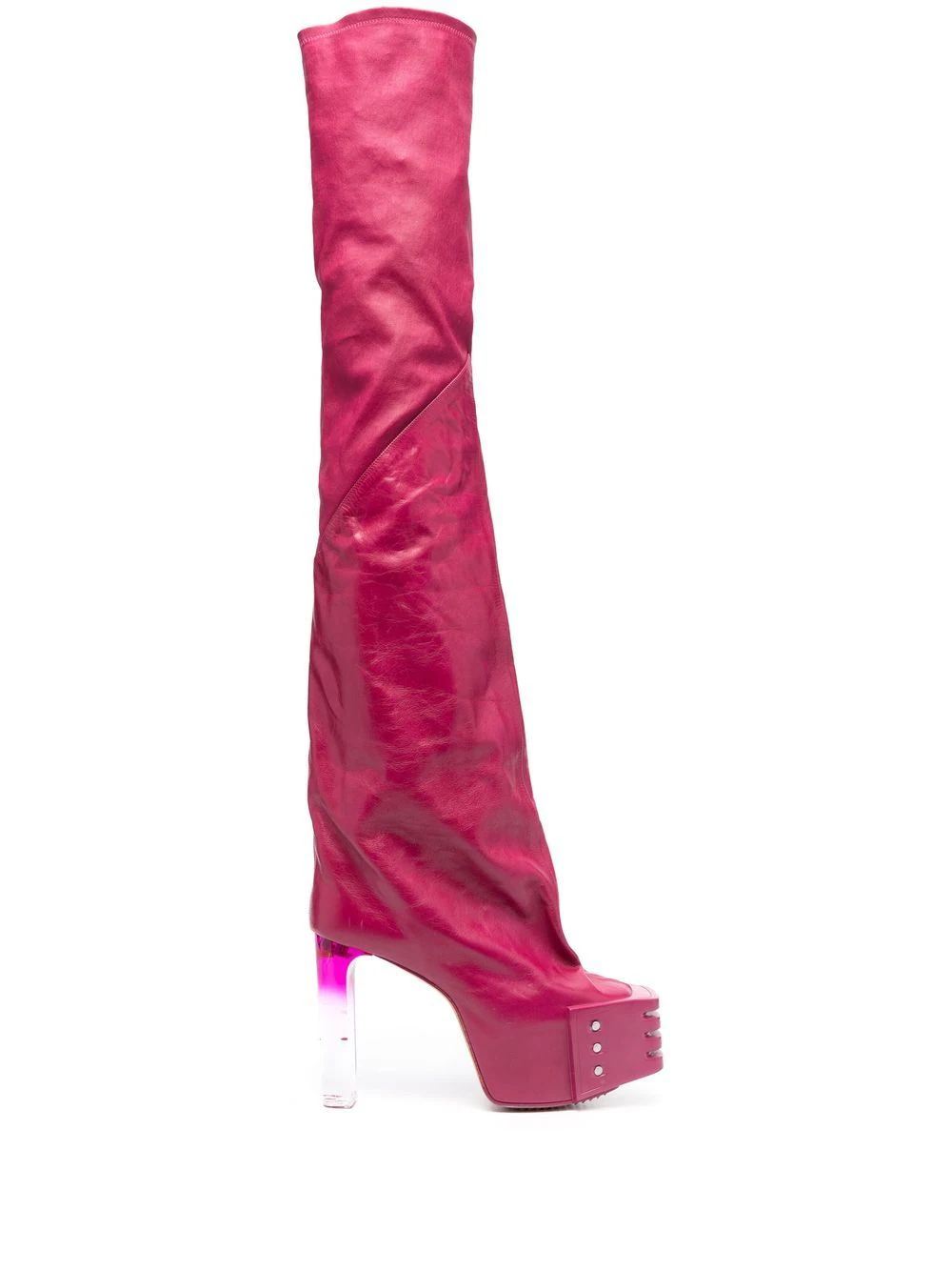 Rick Owens thigh-high platform boots - Pink