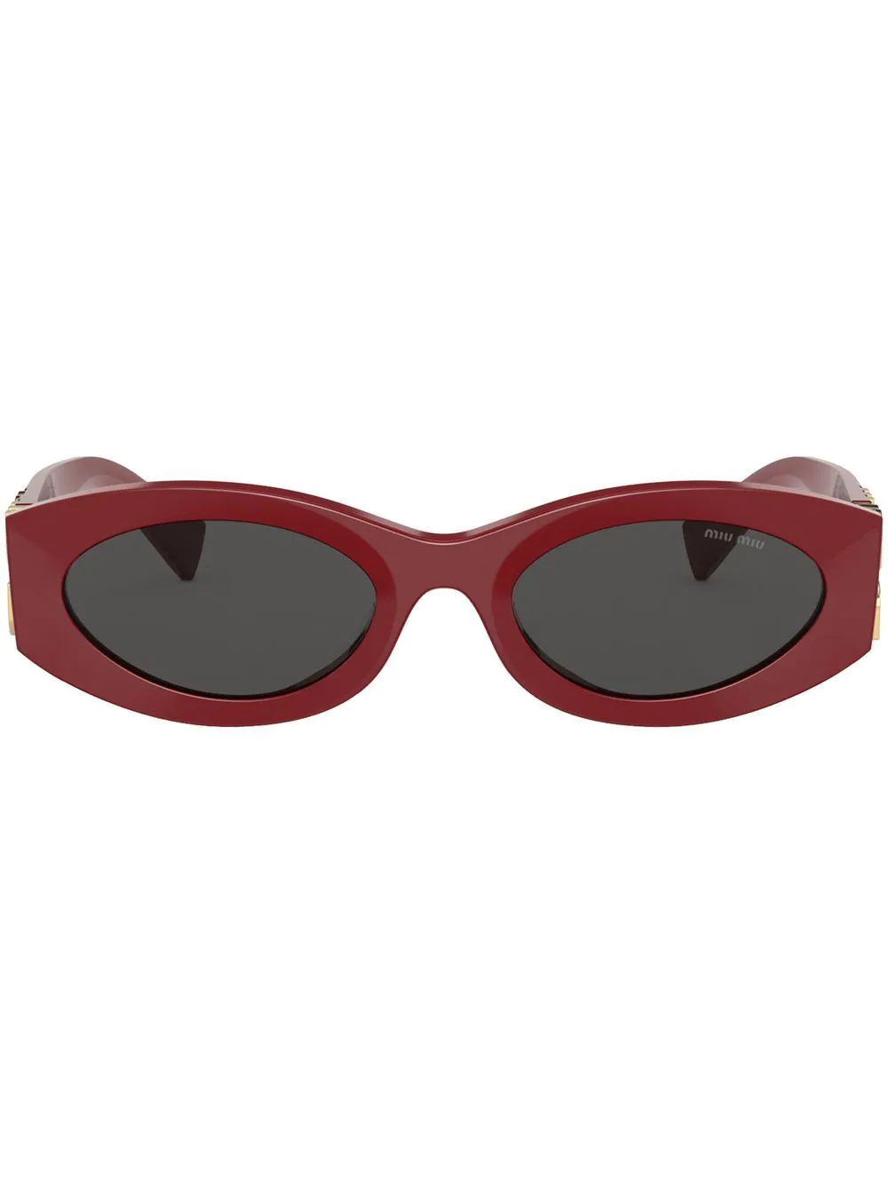 Miu Miu Eyewear logo-plaque oval-frame sunglasses - Red