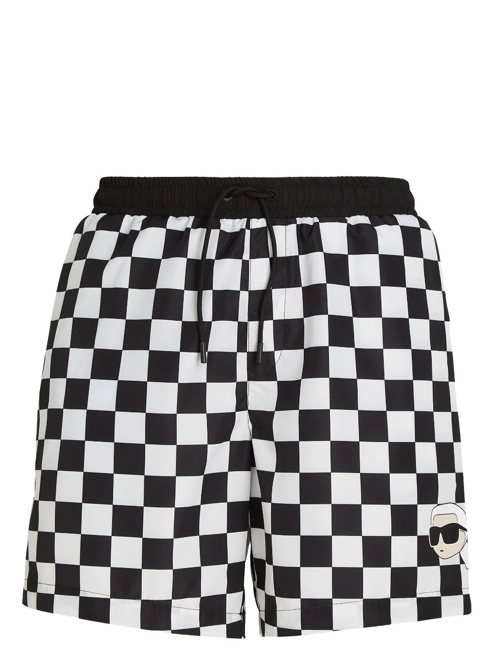 Karl Lagerfeld Ikonik Karl checked swim shorts - White