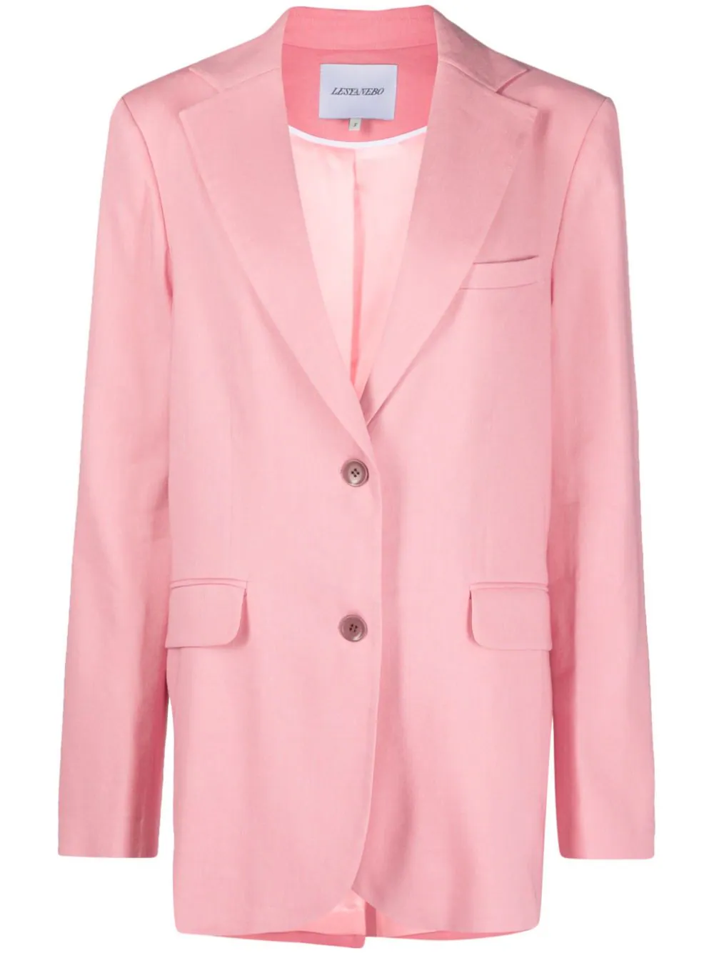 Lesyanebo single-breasted linen blazer - Pink