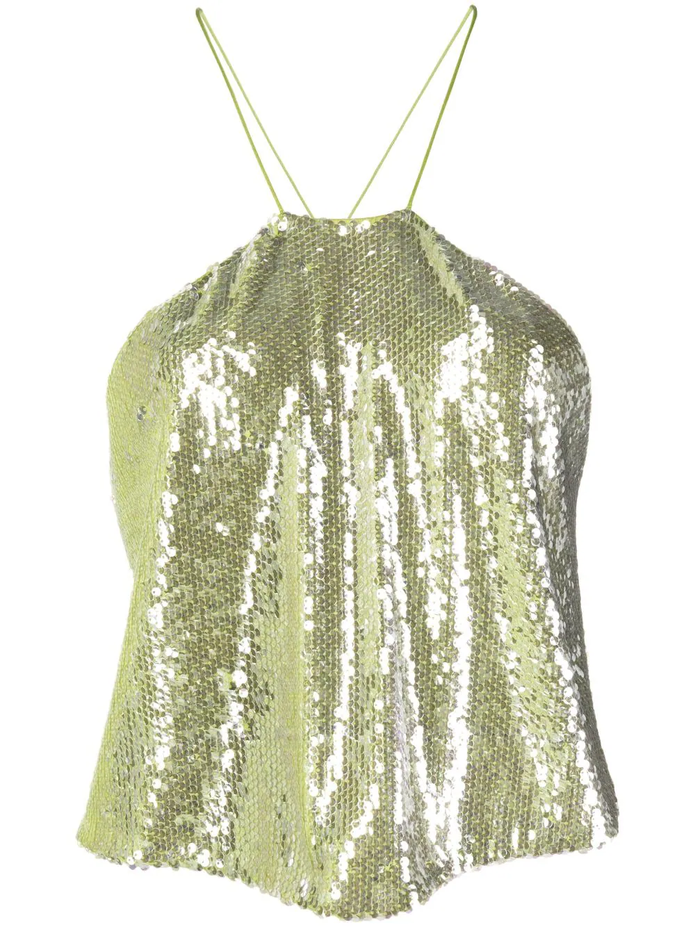 Dorothee Schumacher sequinned halterneck crop top - Green