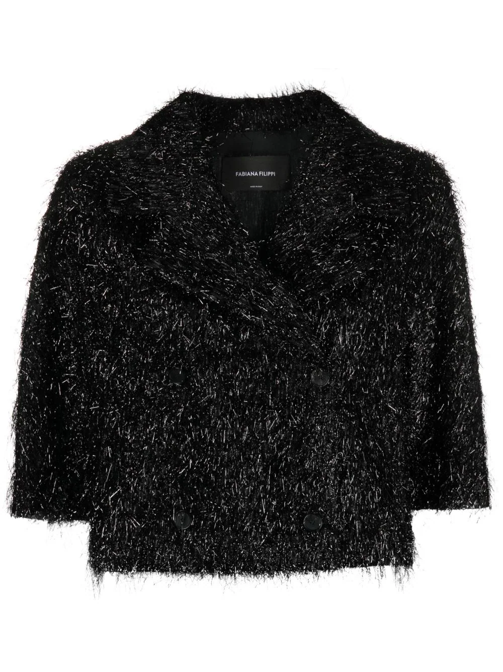 Fabiana Filippi cropped double-breasted jacket - Black