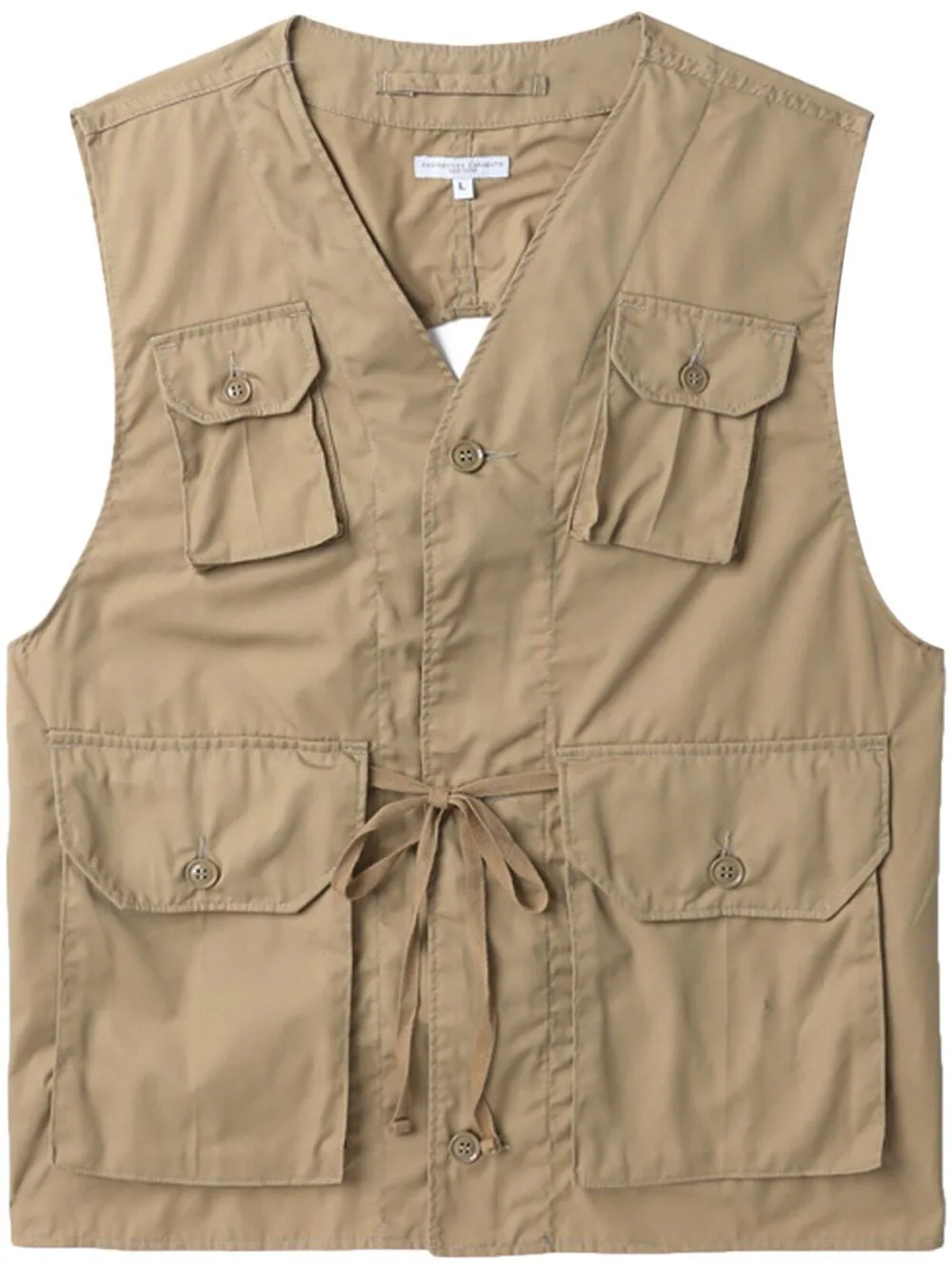 Engineered Garments V-neck cut-out tied vest - Brown