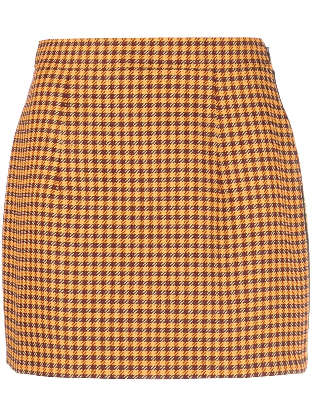 Marni check pattern miniskirt - Orange