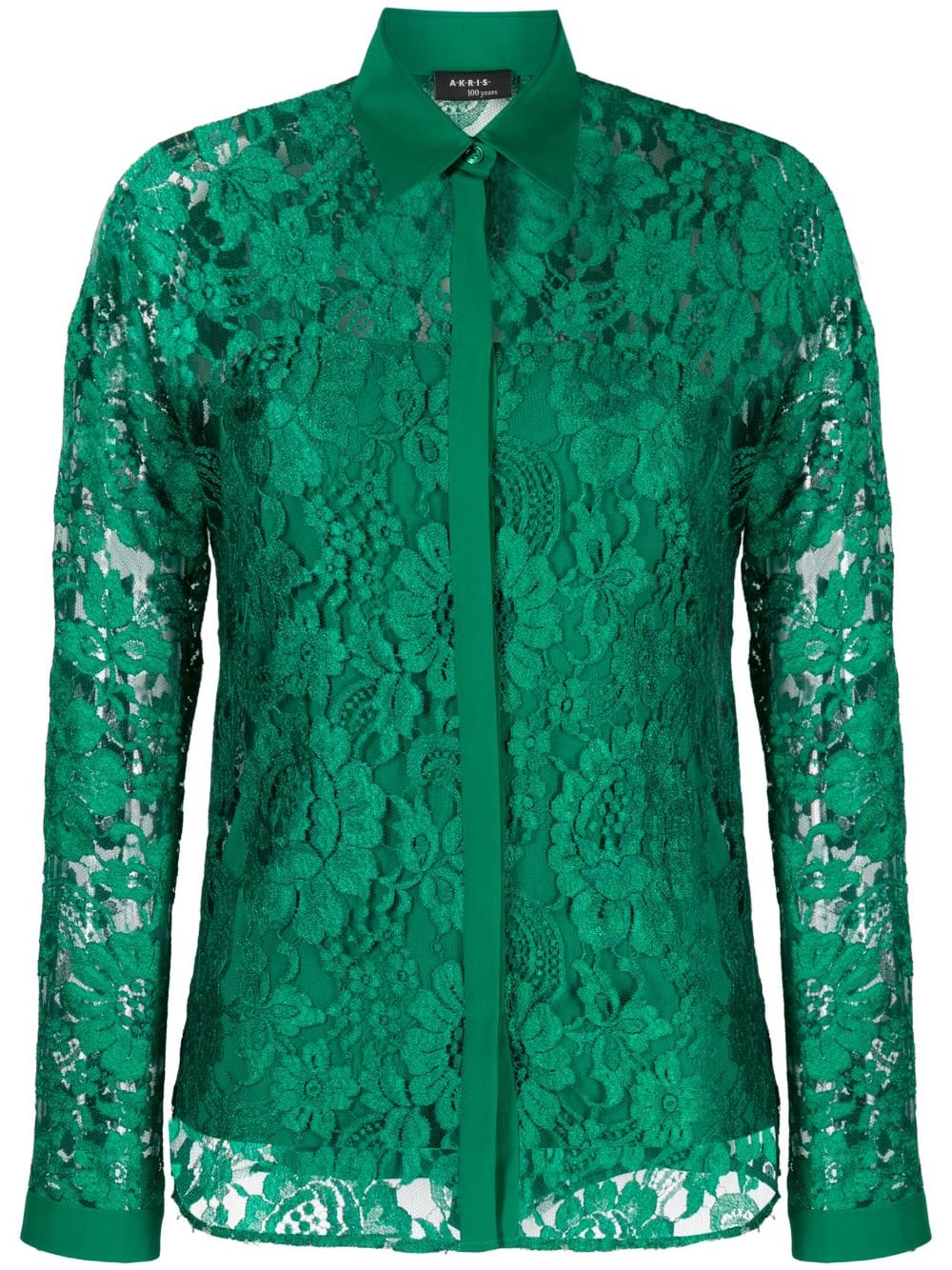 Akris semi-sheer lace shirt - Green