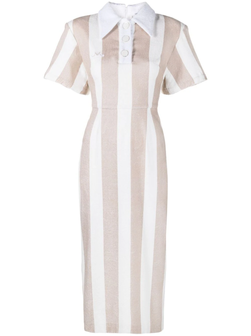 Rowen Rose striped cotton polo dress - Neutrals