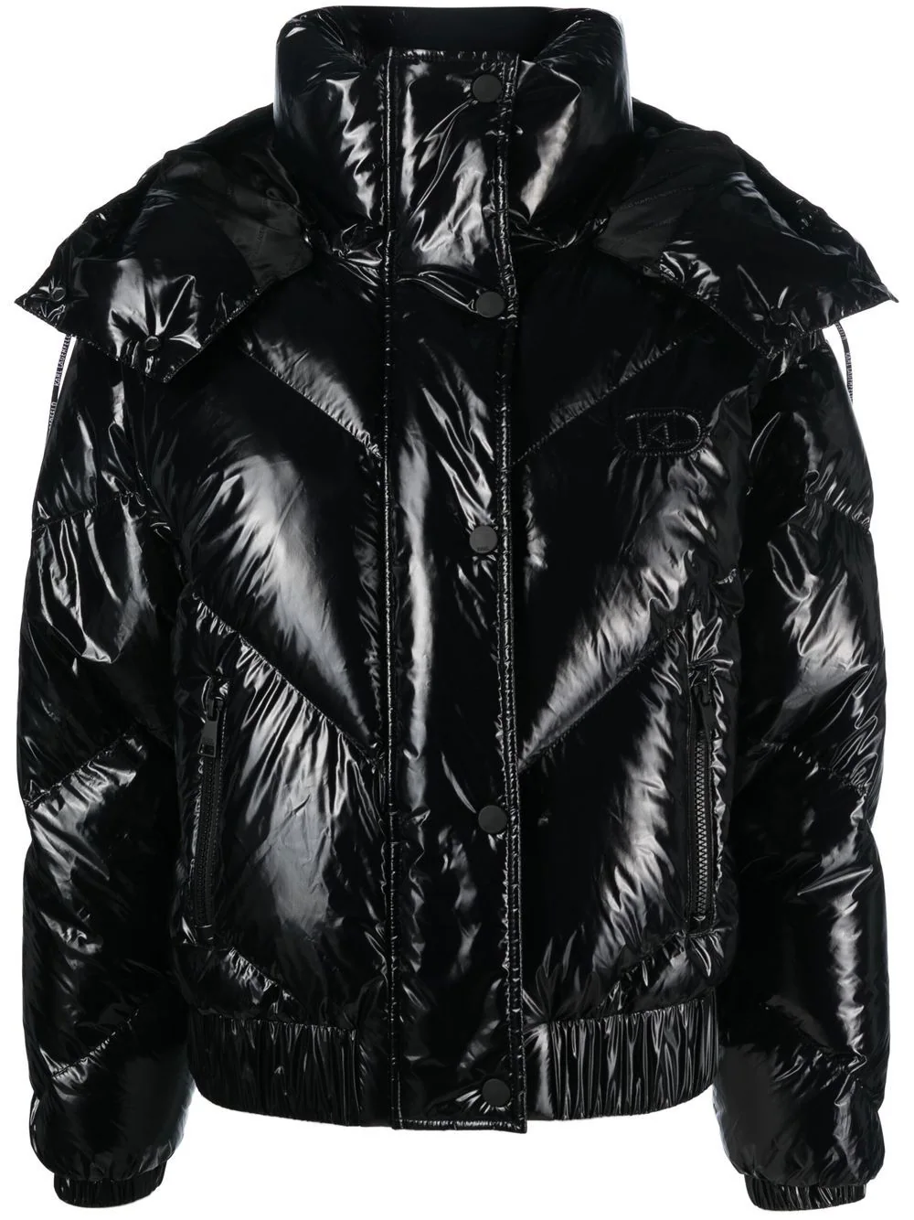 Karl Lagerfeld funnel neck padded down jacket - Black