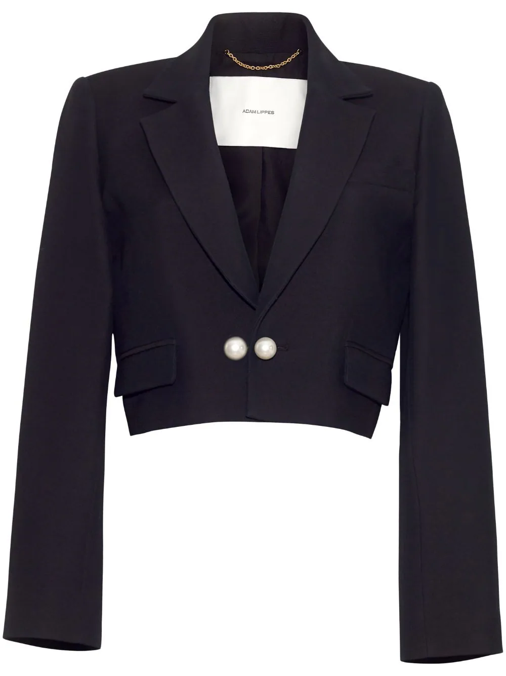 Adam Lippes faux pearl-button cropped blazer - Black