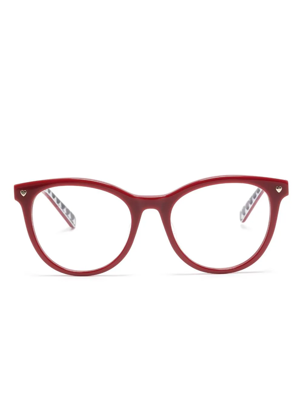 Love Moschino round-frame acetate glasses - Red