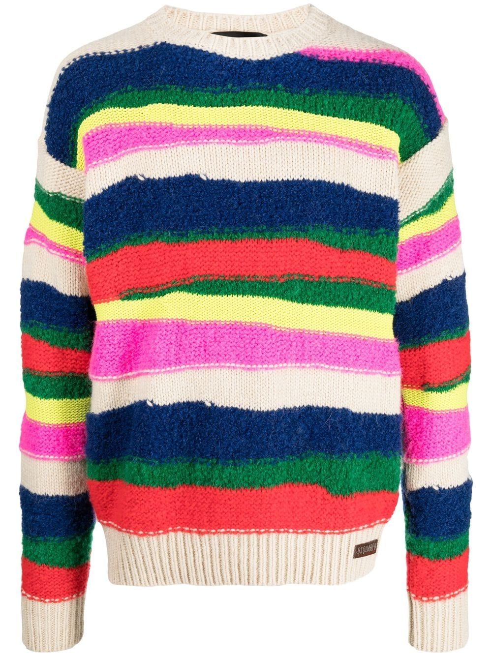 Dsquared2 striped crew neck jumper - Neutrals