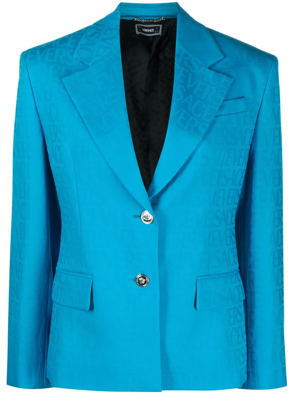 Versace Versace Allover virgin-wool jacquard blazer - Blue