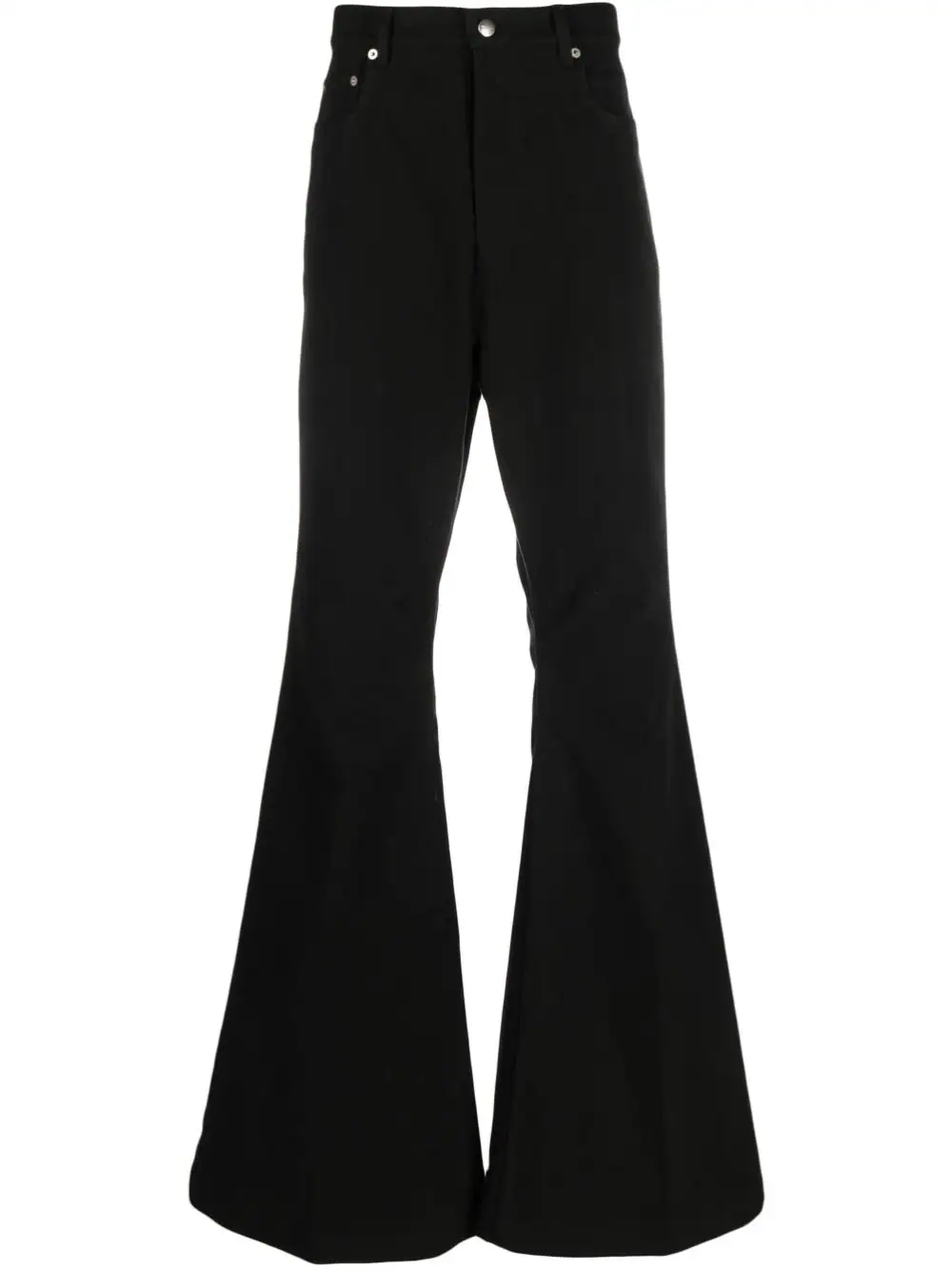 Rick Owens button-up organic cotton flared trousers - Black