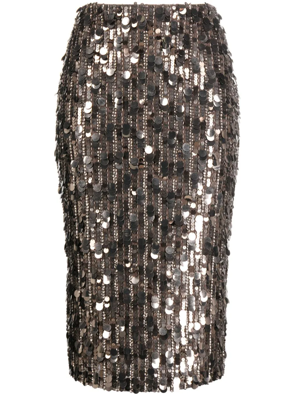 P.A.R.O.S.H. sequin-embellished pencil skirt - Brown