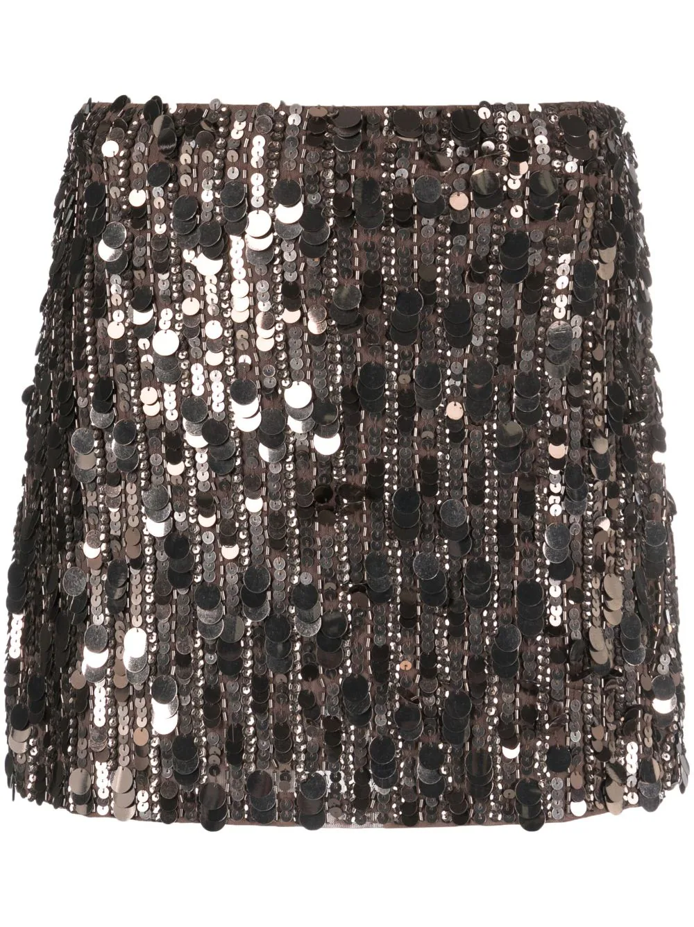 P.A.R.O.S.H. sequin-embellished high-waist skirt - Brown