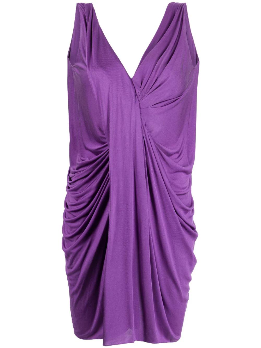 Christian Dior 2000s pre-owned draped sleeveless silk minidress - Purple