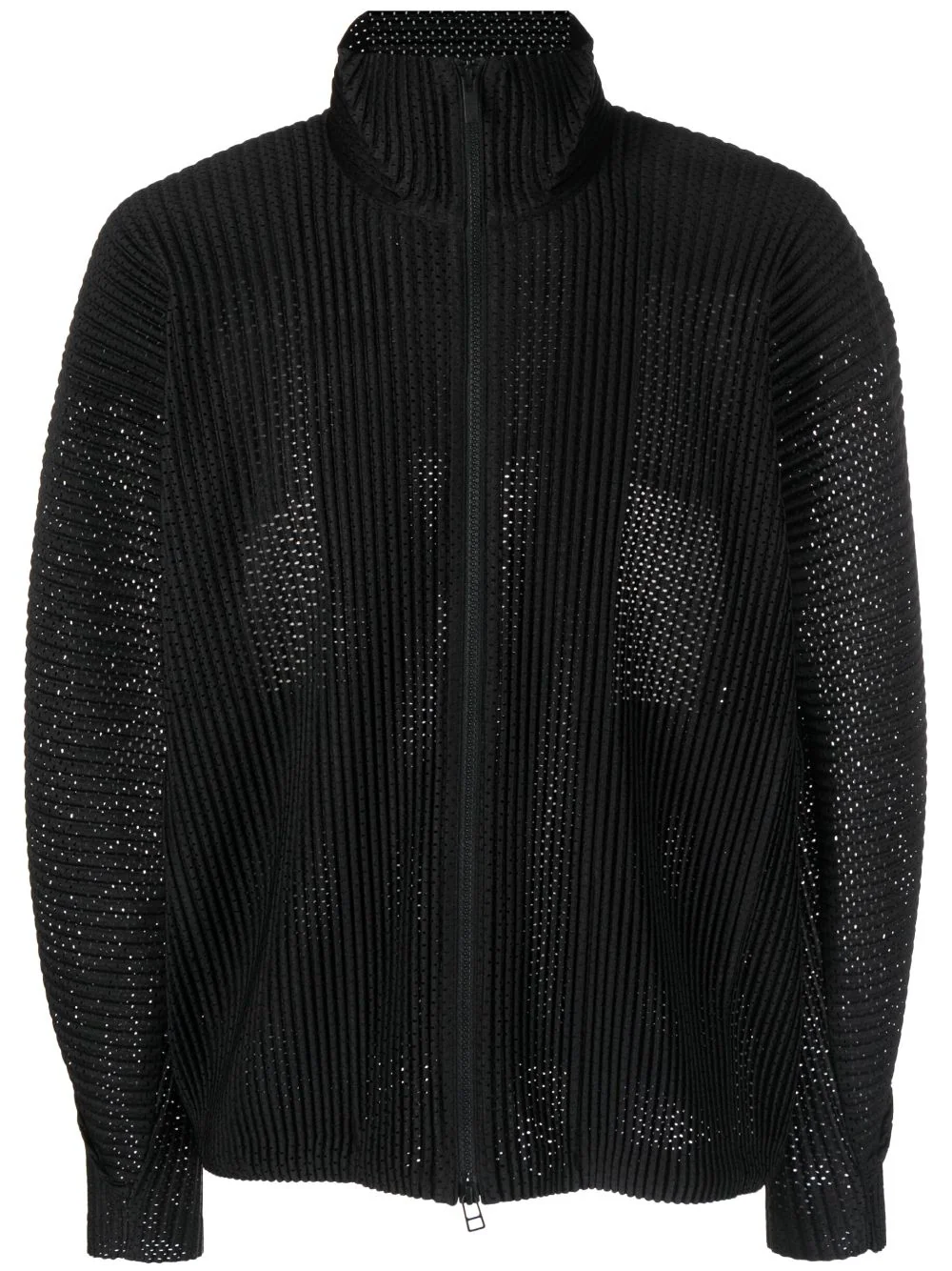 Homme Plissé Issey Miyake high-neck pleated zip-up jacket - Black