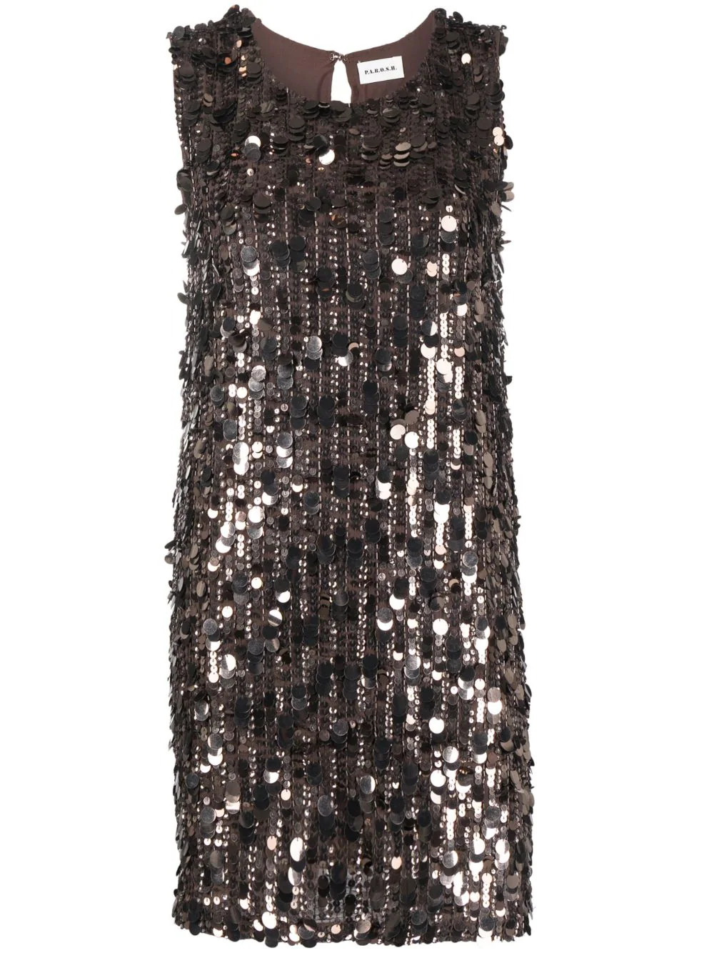 P.A.R.O.S.H. sequinned sleeveless minidress - Brown