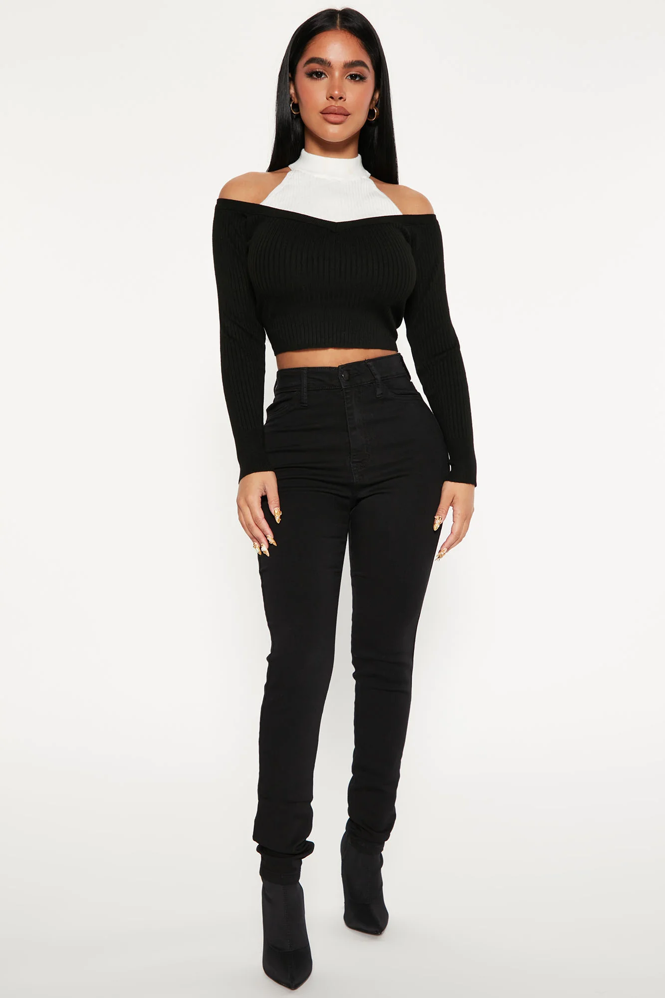 Petite Classic High Waist Skinny Jeans - Black