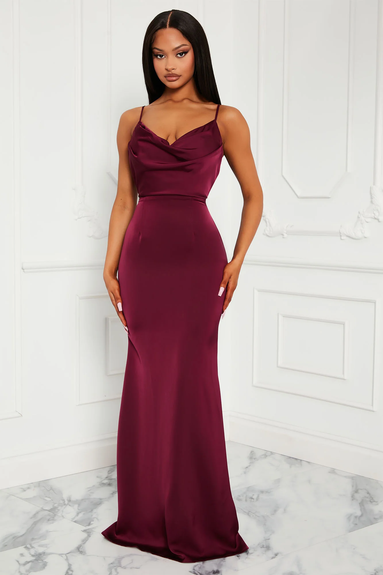 Holland Satin Maxi Dress - Purple