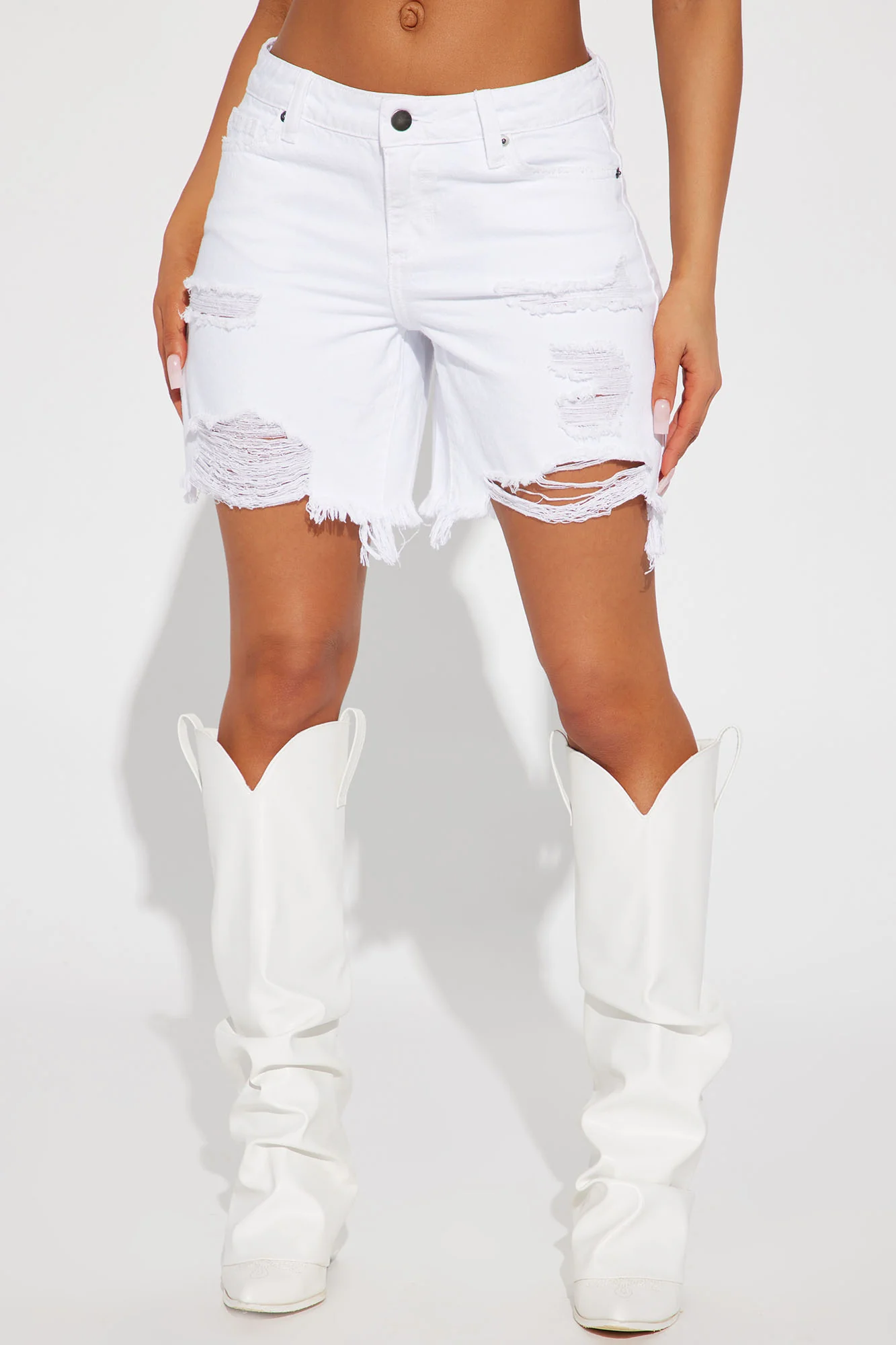 This Time Around Bermuda Shorts - White