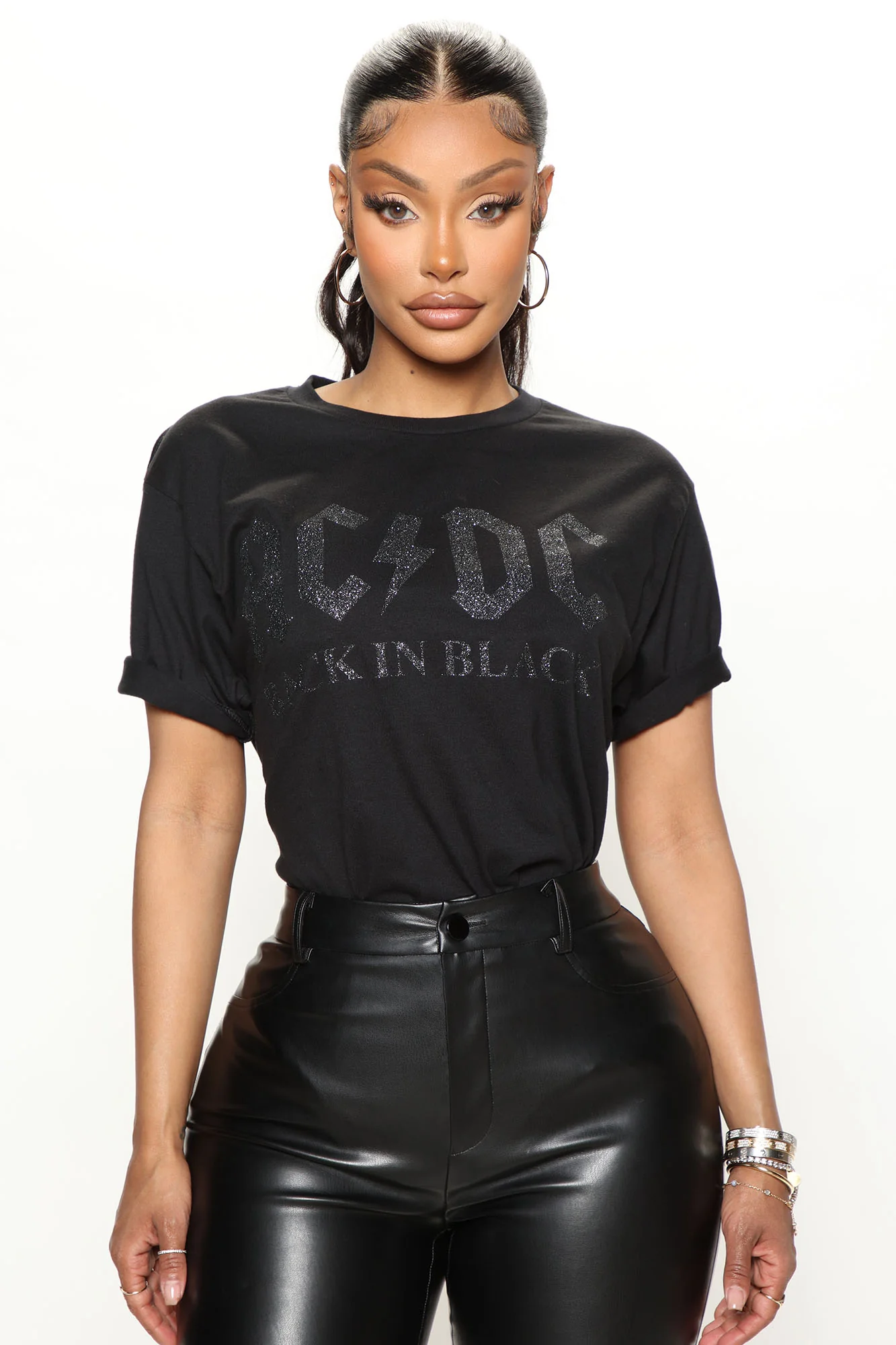 ACDC Back In Black Glitter T-Shirt - Black