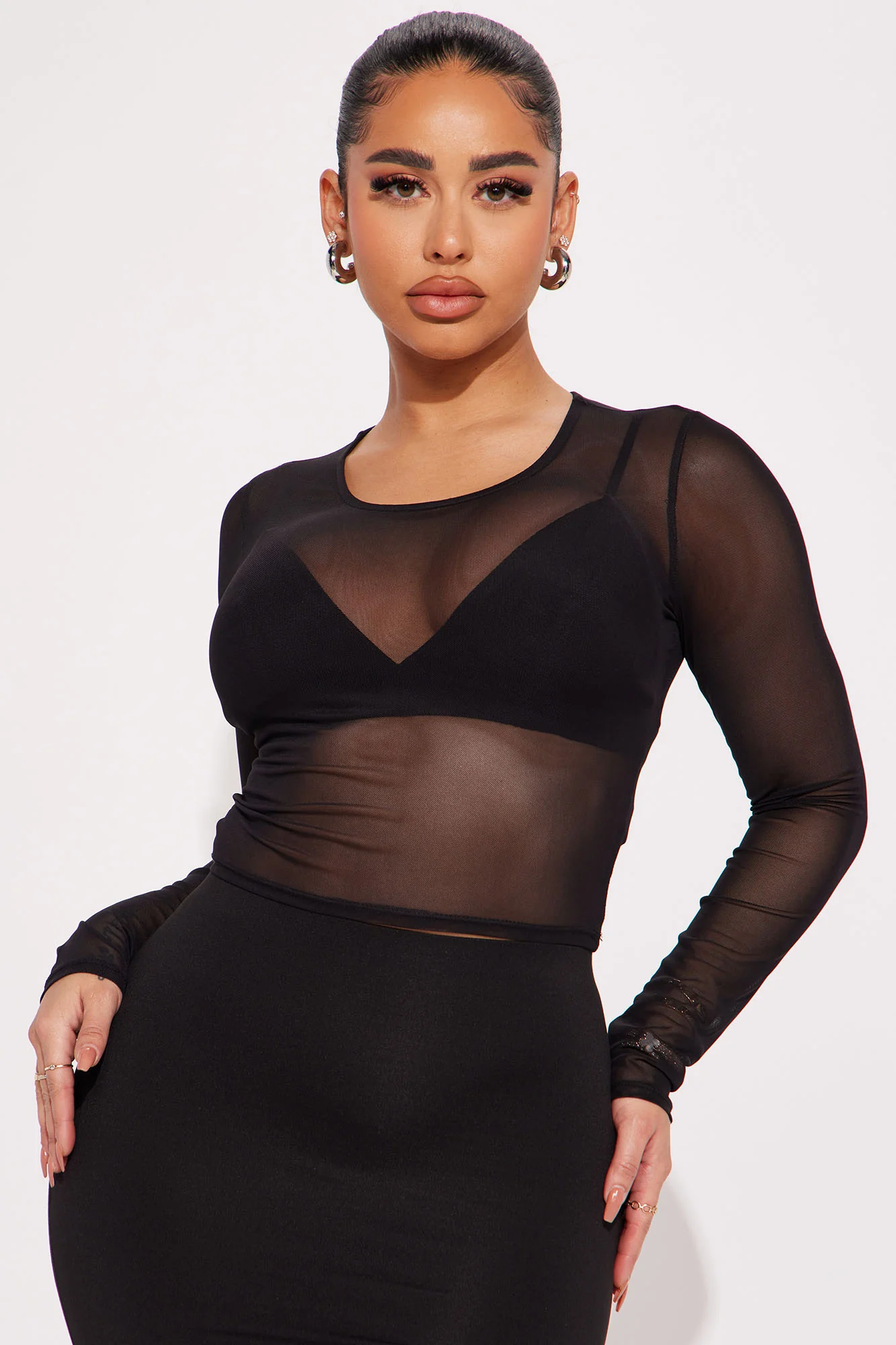 Monica Mesh Top - Black