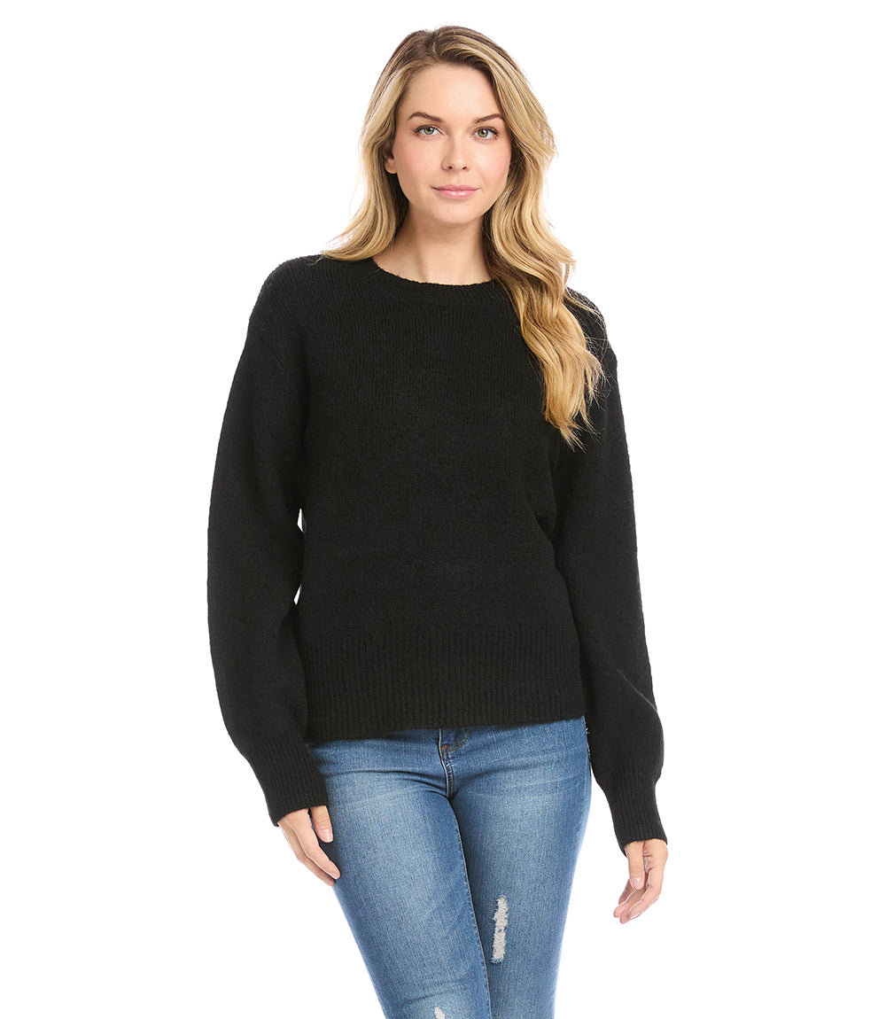 Karen Kane Women's Blouson Sleeve Sweater,  S,  Black,  Polyester/Spandex