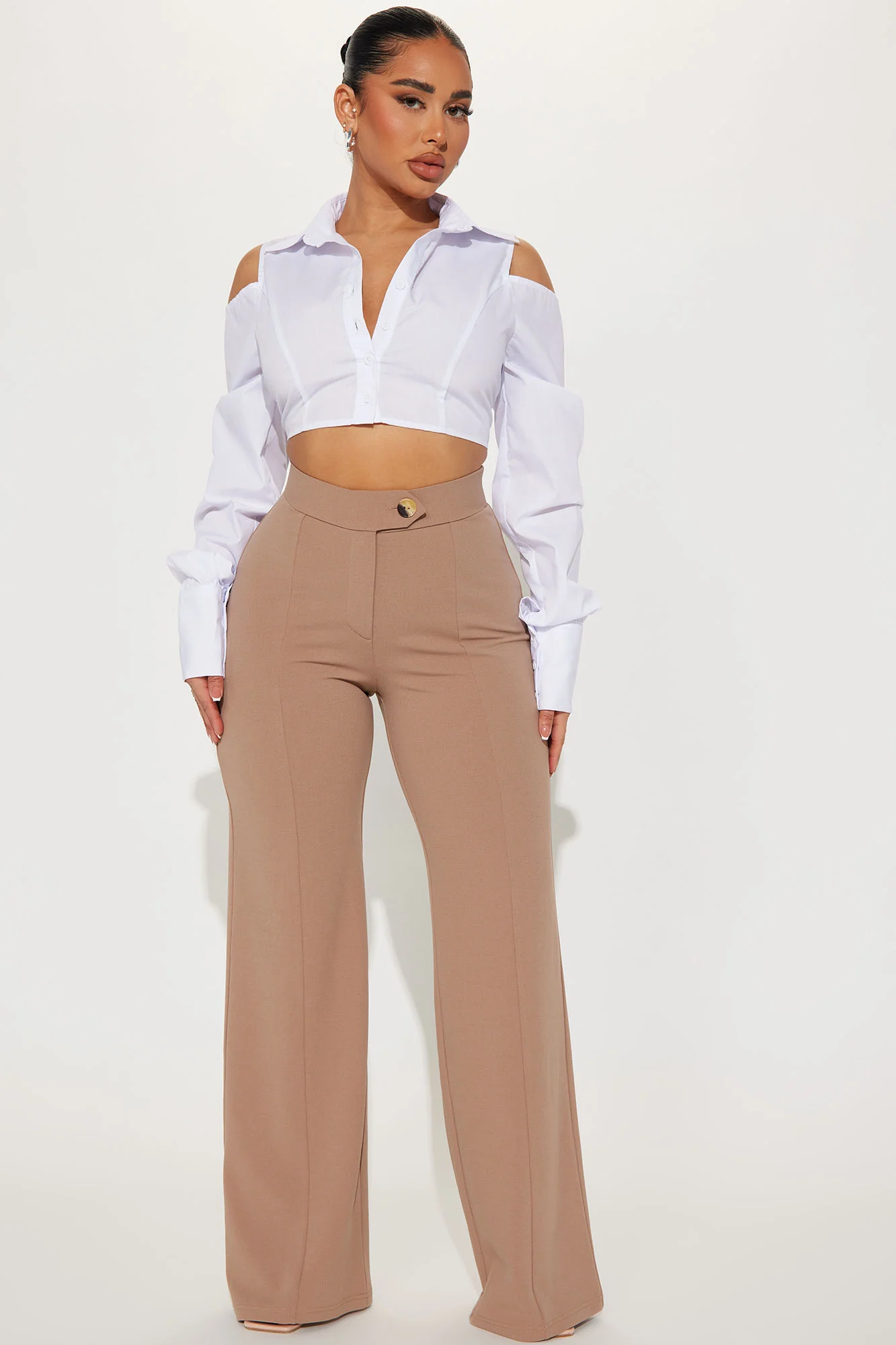 Get Even Wide Leg Dress Pant - Taupe