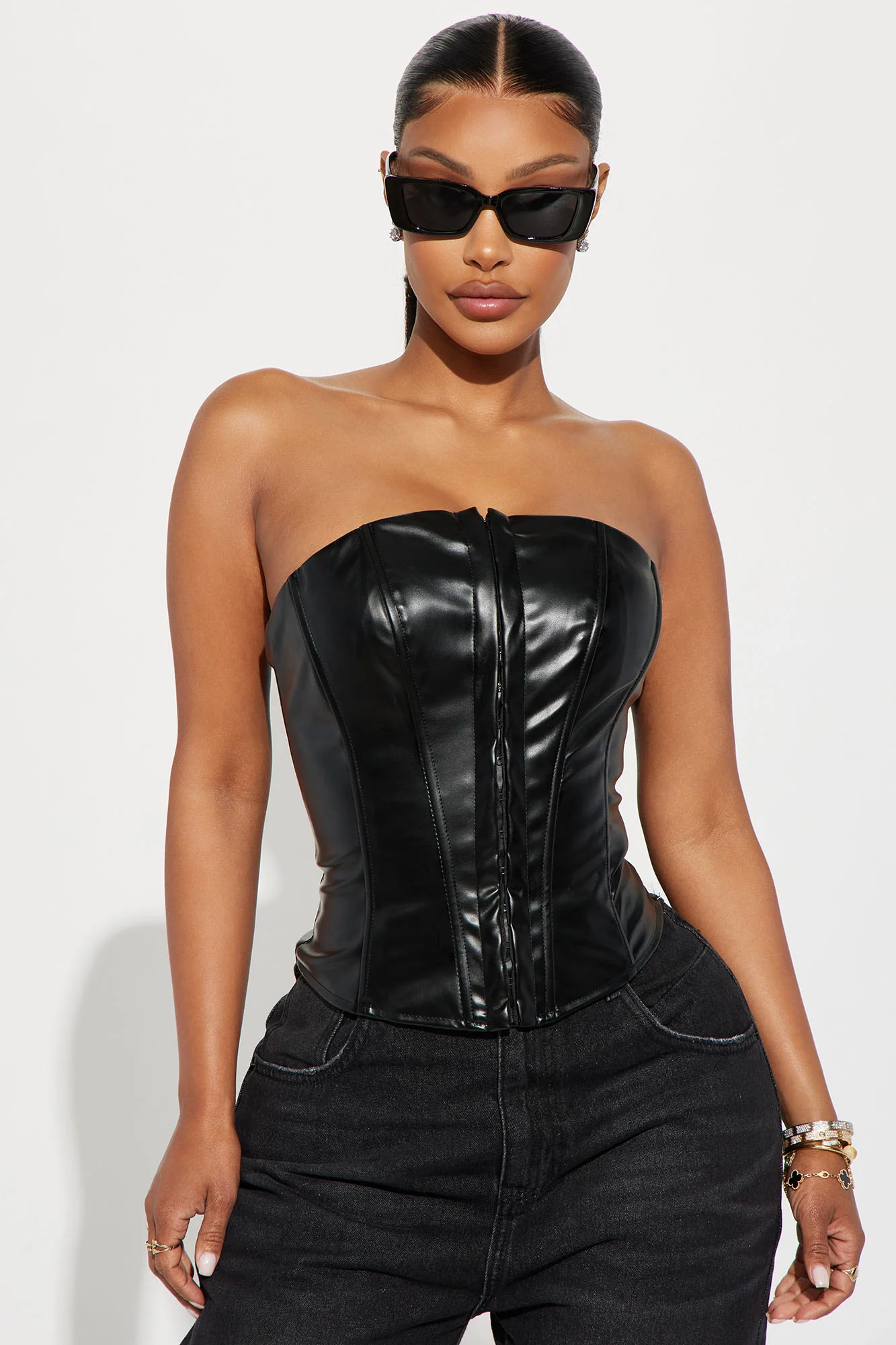 Glam Babe Corset Top - Black