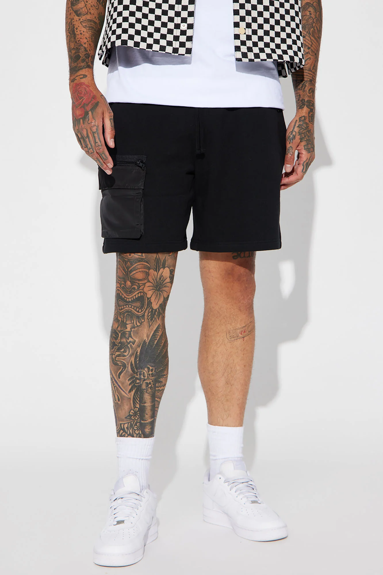 Tyson Contrast Pocket Relaxed Sweatshort - Black