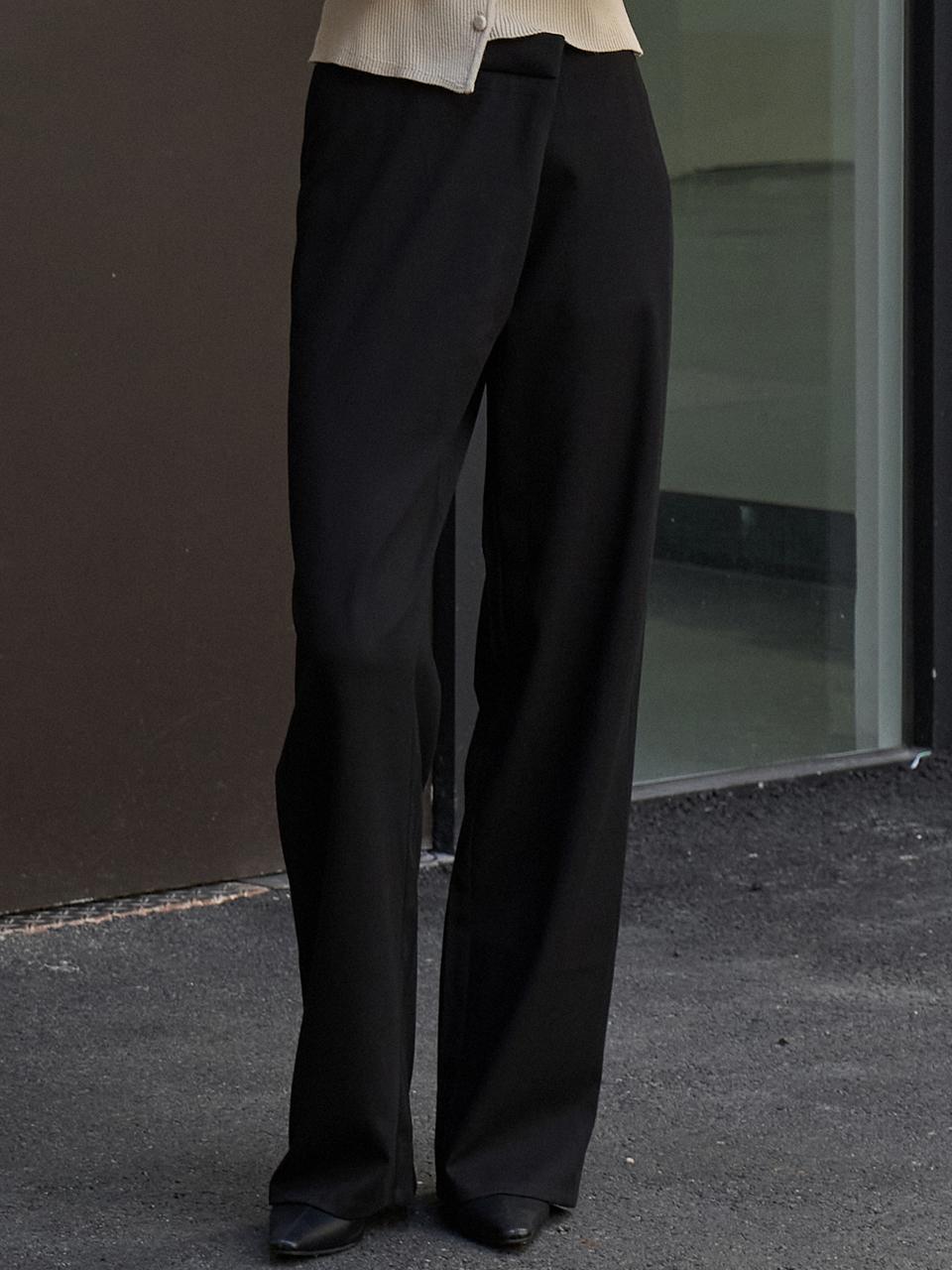 Over Wrap Slacks Black amr1901
