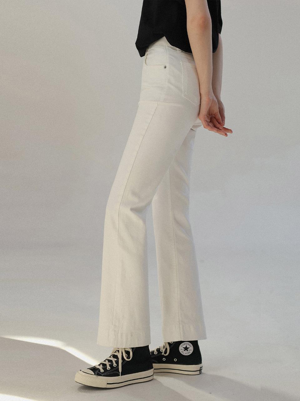 Rian Semi Boot-Cut Pants [WHITE] (RR)