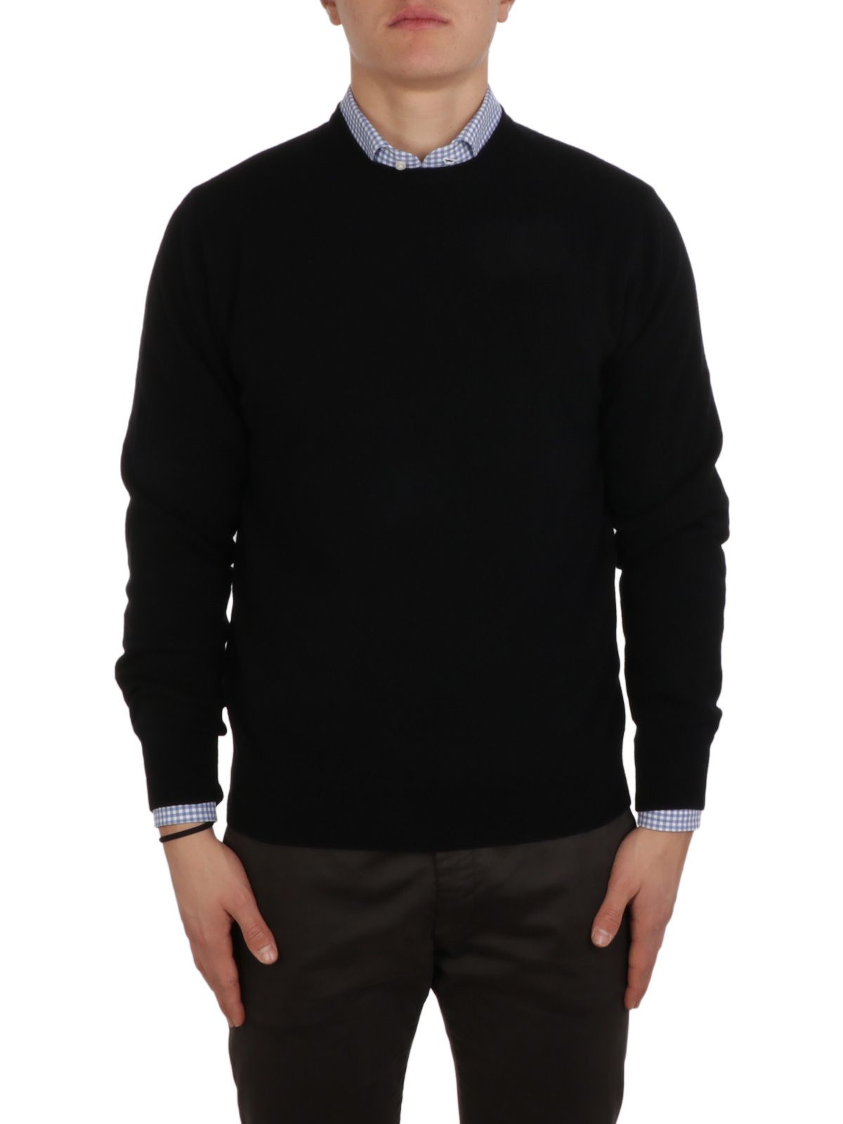 CRUCIANI MEN'S CU001G01F6V400002 BLACK CASHMERE SWEATER