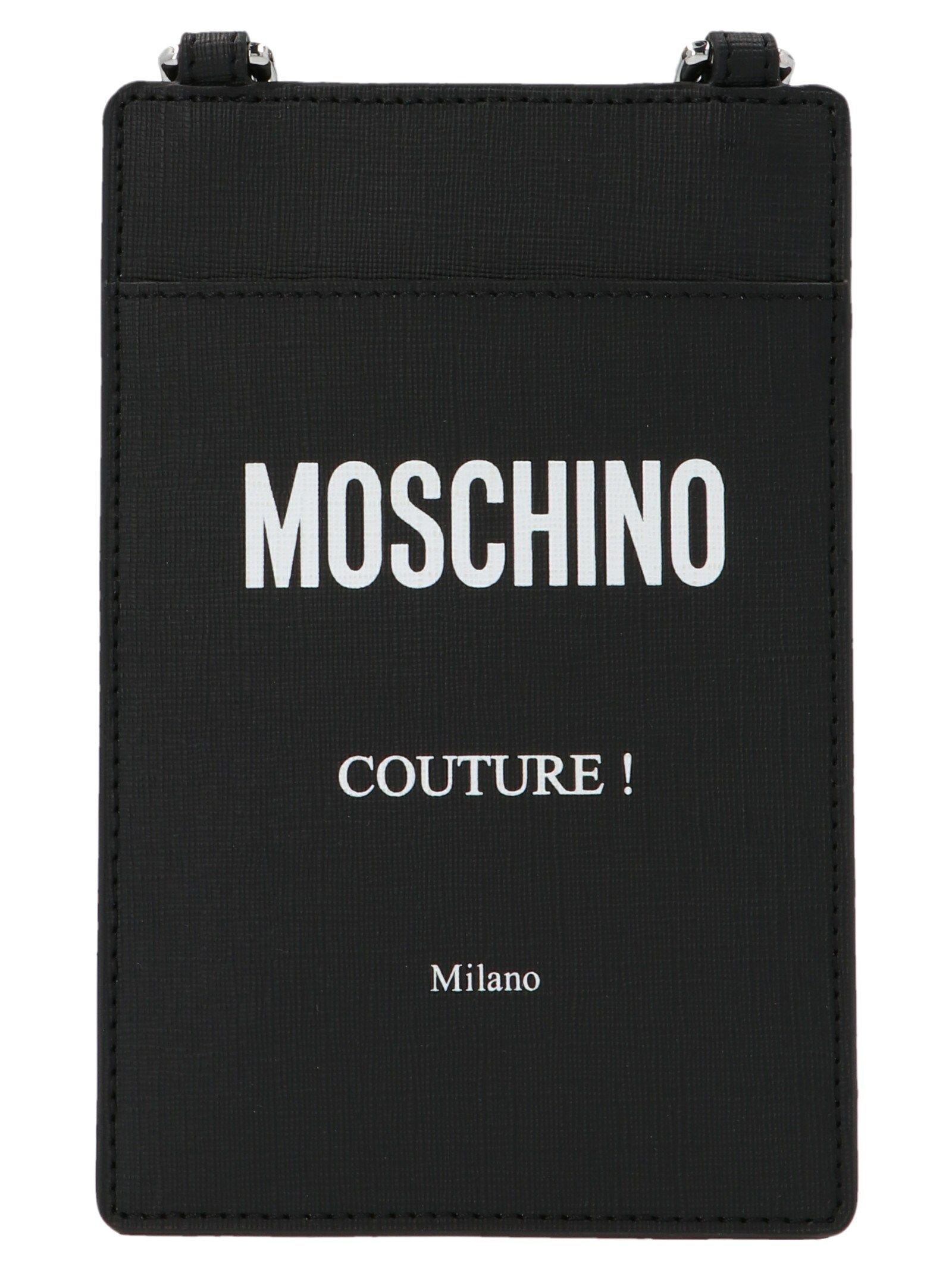 MOSCHINO MEN'S A810982101555 BLACK PVC DOCUMENT HOLDER