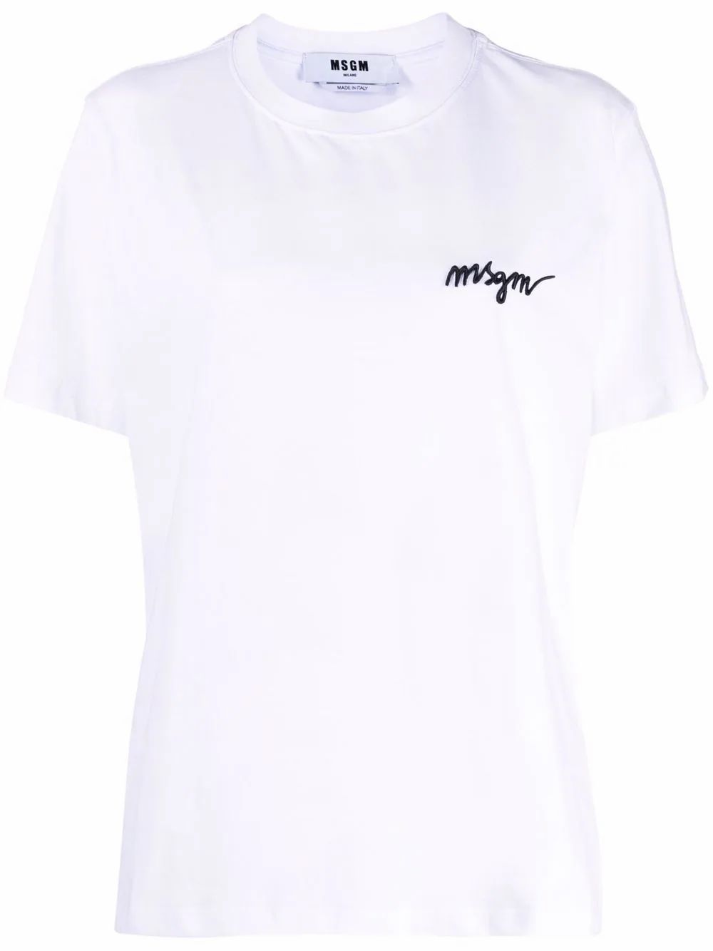 MSGM WOMEN'S 2000MDM54020000201 WHITE COTTON T-SHIRT