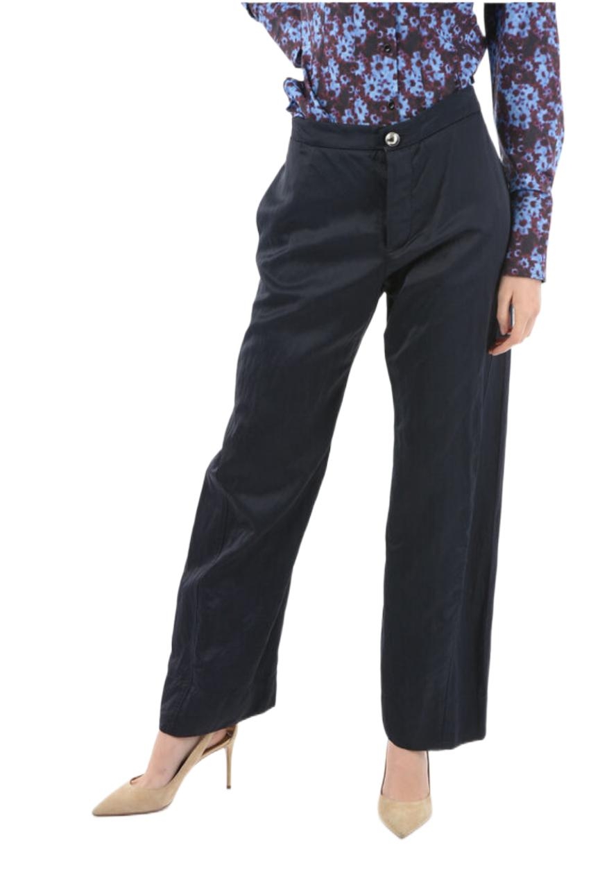 JIL SANDER WOMEN'S JSWU305900WU391600K401 BLUE VISCOSE PANTS