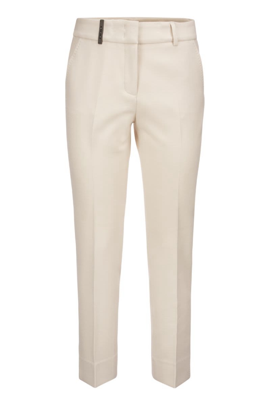 PESERICO WOMEN'S P0471801916440 WHITE POLYESTER PANTS