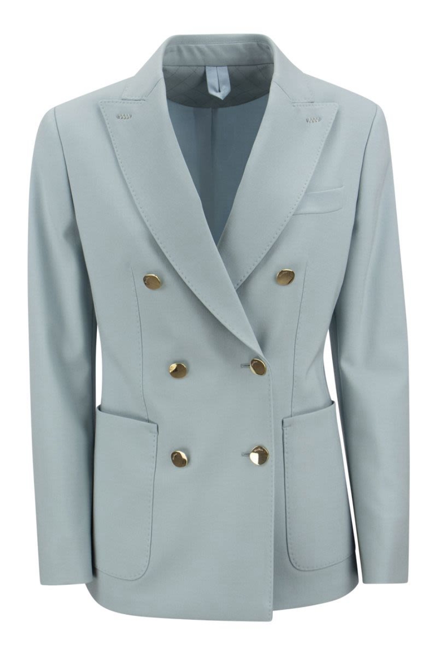 MAX MARA WOMEN'S 10411321600003 LIGHT BLUE WOOL JACKET