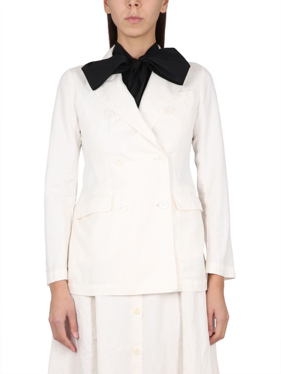 ASPESI WOMEN'S 0922G20885042 WHITE COTTON BLAZER