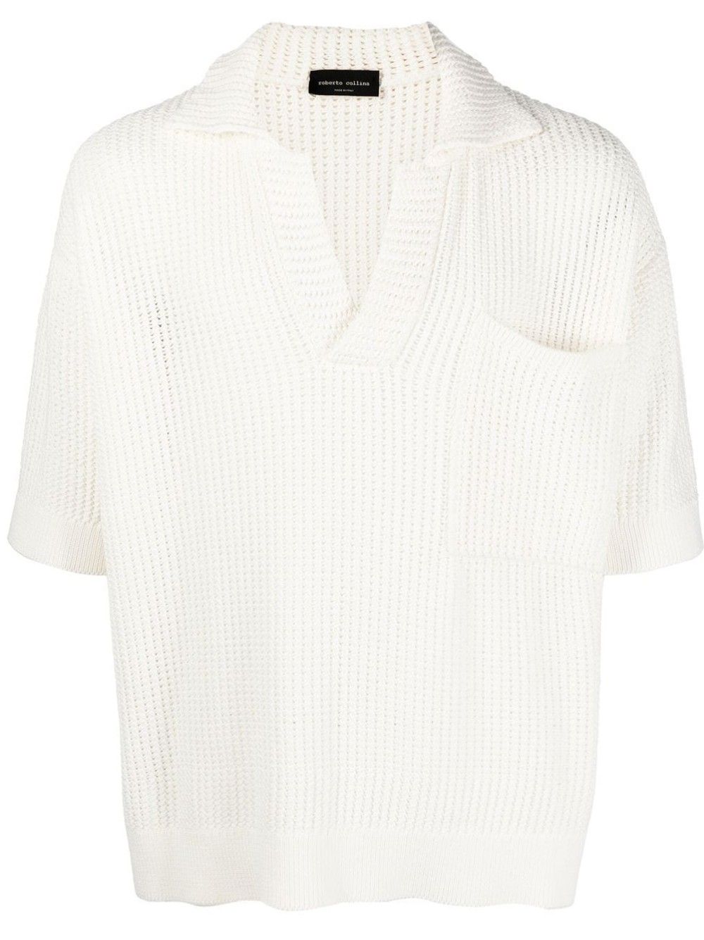 ROBERTO COLLINA MEN'S RN25024 WHITE COTTON JUMPER