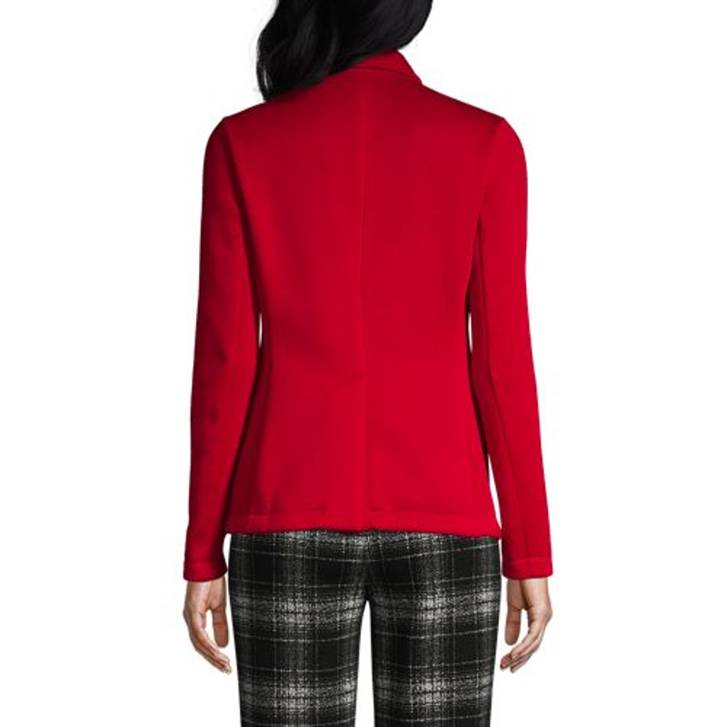 Tall Sweater Fleece Blazer, Women, size: 10-12, big and tall, Red, Polyester, by Lands' End