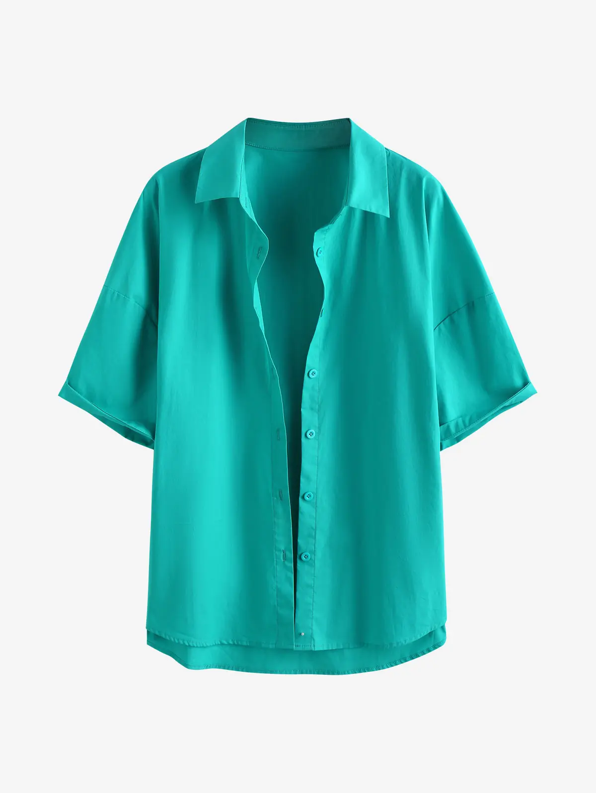 ZAFUL Drop Shoulder Button Up Shirt