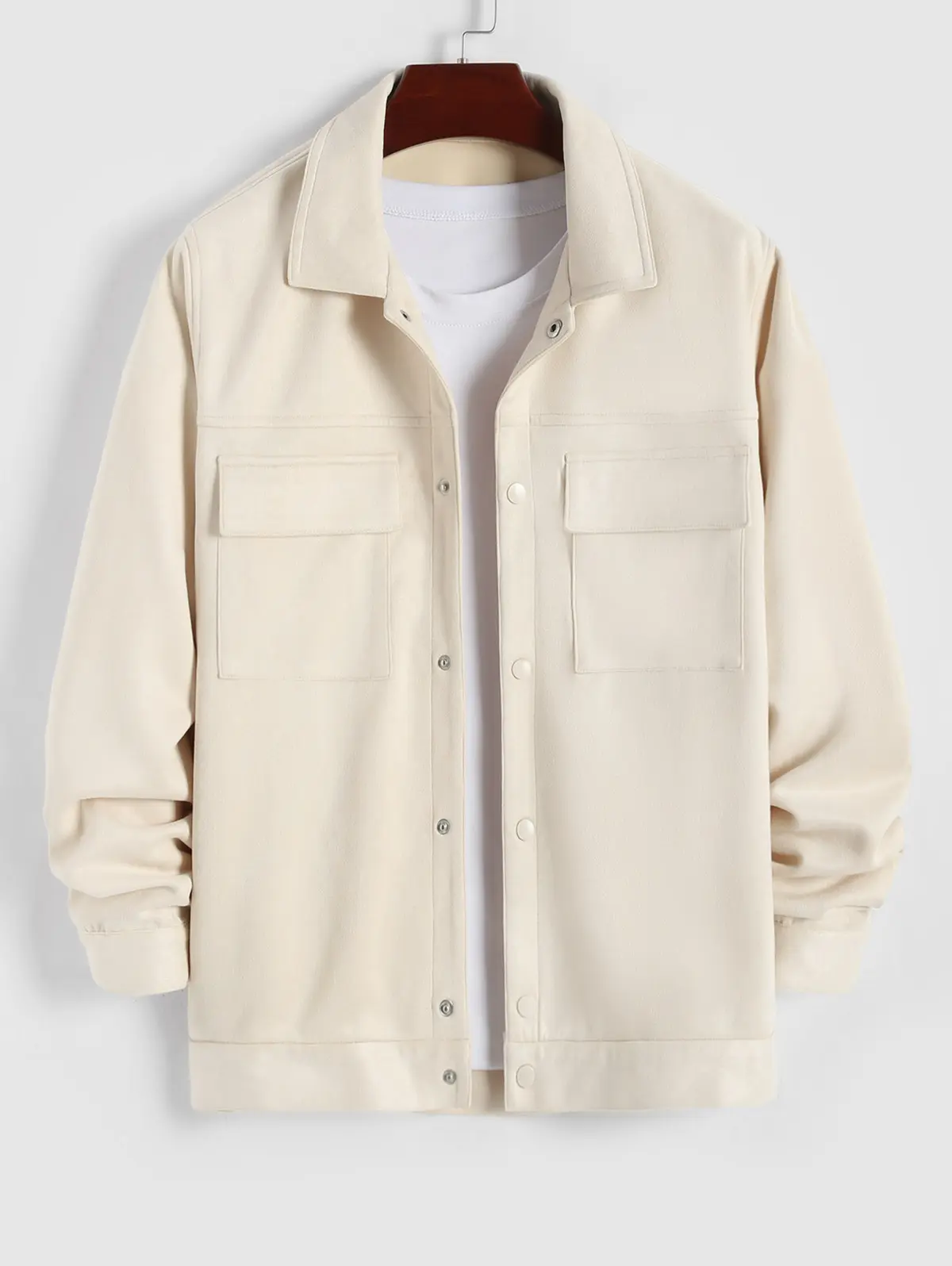 ZAFUL Flap Pocket Solid Color Jacket