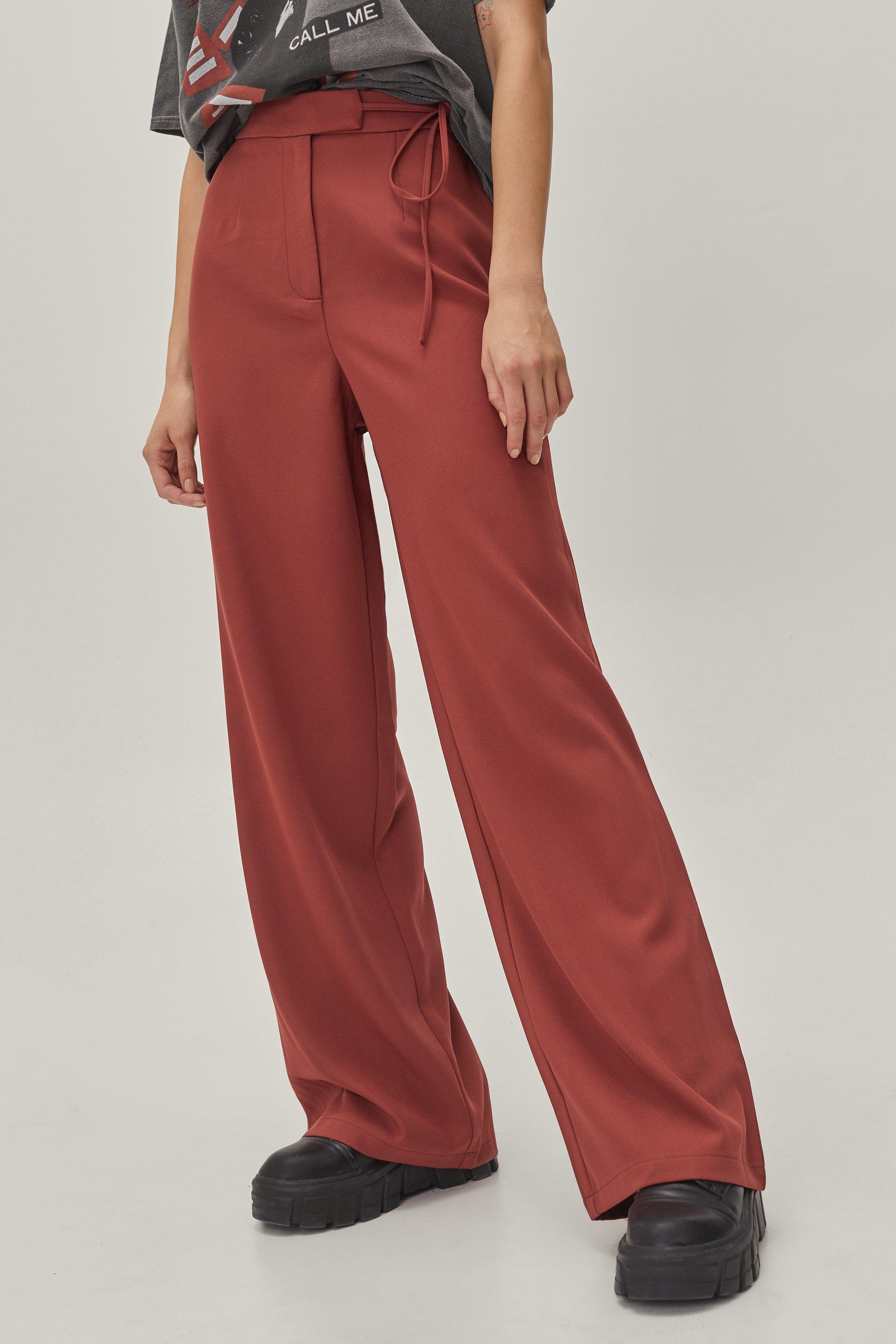 Womens Tie Waist Tailored Wide Leg trousers - 16