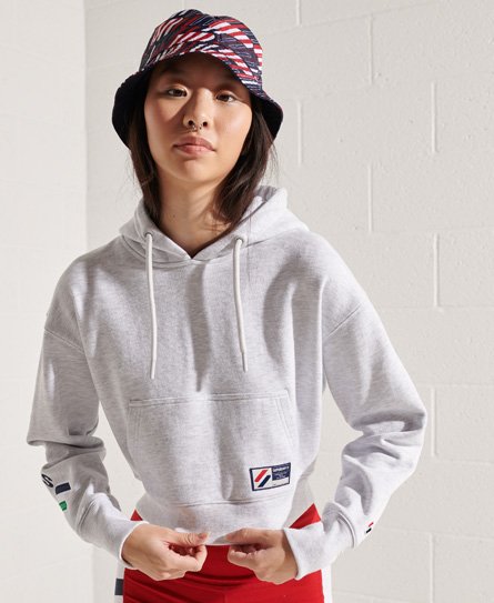 Superdry Women's Code Graphic Boxy Hoodie Light Grey / Ice Marl - Size: 16