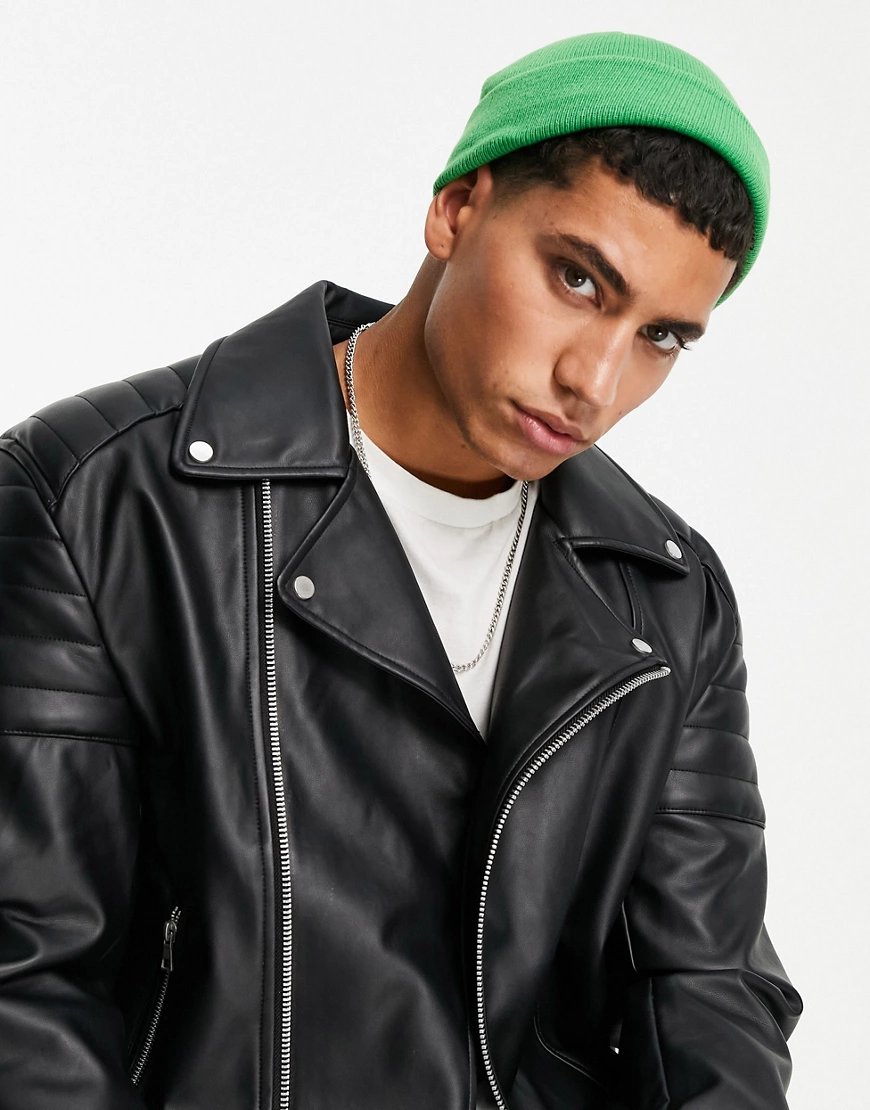 ASOS DESIGN mini fisherman beanie in green