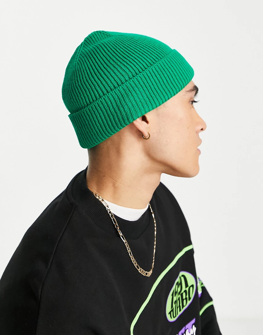 ASOS DESIGN fisherman beanie in green