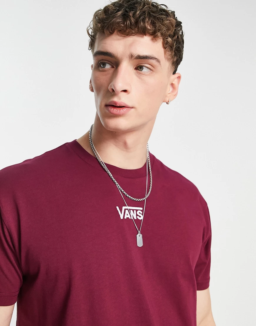 Vans Center drop t-shirt in burgundy-Red