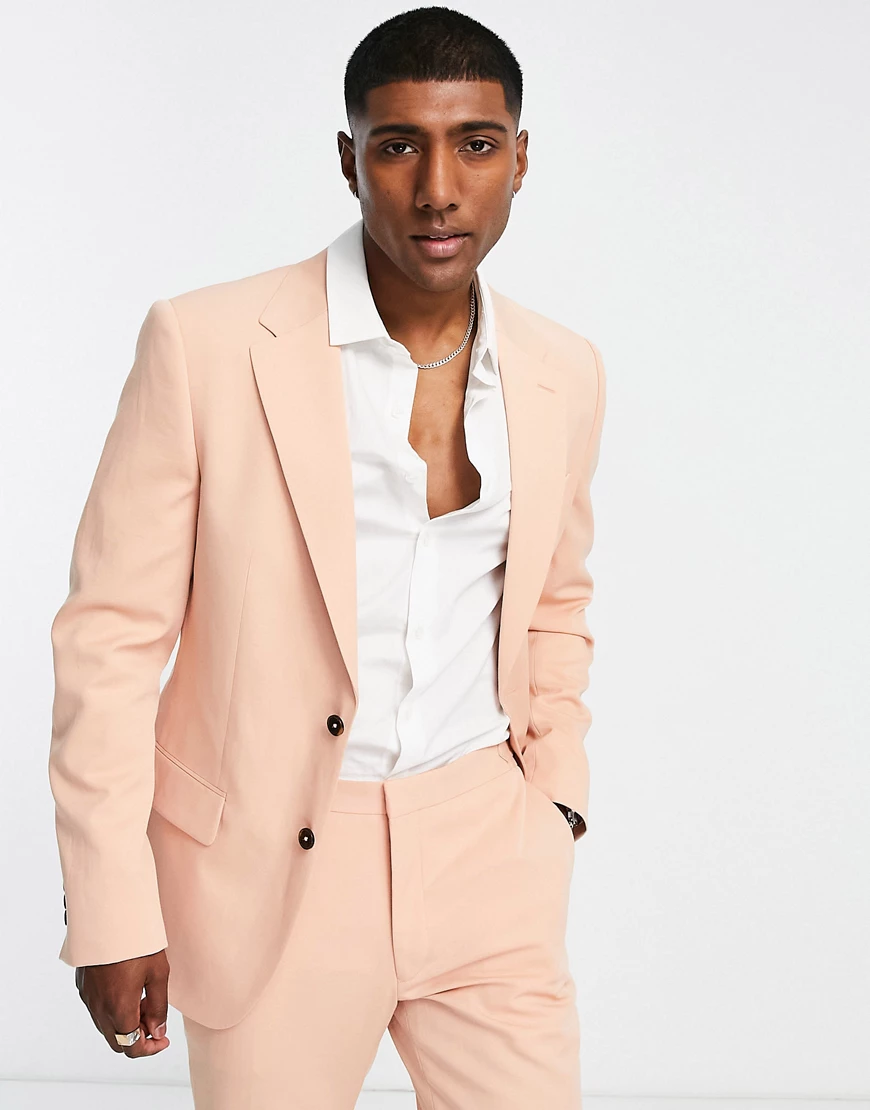 River Island suit jacket in peach-Orange