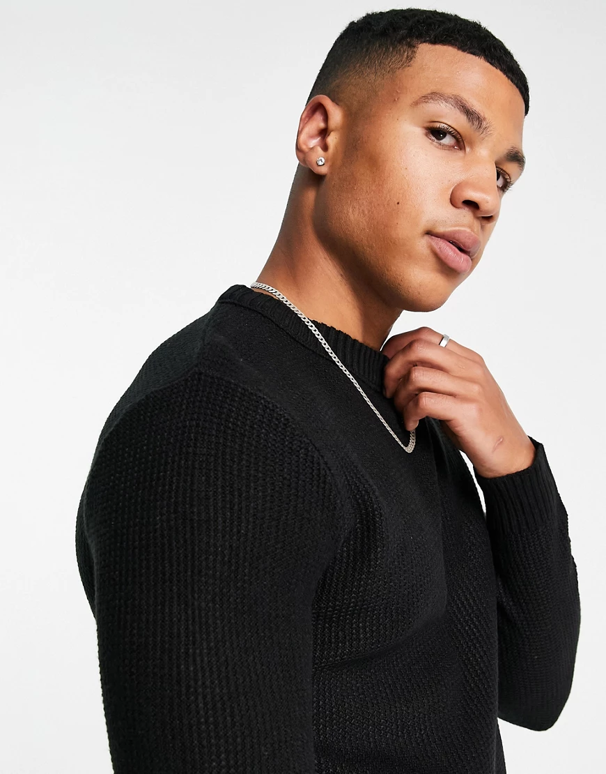 Jack & Jones Originals crew neck jumper in black